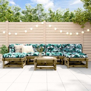 vidaXL, vidaXL 7-tlg. Garten-Lounge-Set Kiefernholz Imprägniert, vidaXL 7-tlg. Garten-Lounge-Set Kiefernholz Imprägniert