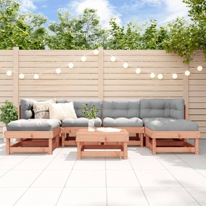 vidaXL, vidaXL 7-tlg. Garten-Lounge-Set Massivholz Douglasie, VidaXL - Garten lounge set holz, One Size, Braun