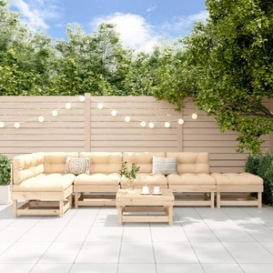 vidaXL, vidaXL 7-tlg. Garten-Lounge-Set Massivholz Kiefer, 