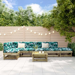 vidaXL, vidaXL 7-tlg. Garten-Lounge-Set Kiefernholz Imprägniert, vidaXL 7-tlg. Garten-Lounge-Set Kiefernholz Imprägniert