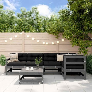 vidaXL, vidaXL 6-tlg. Garten-Lounge-Set Grau Massivholz Kiefer, VidaXL - Garten lounge set kiefernholz, One Size, Grau