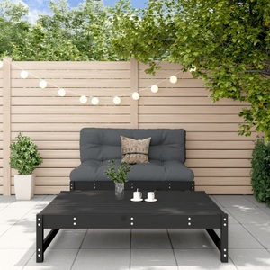 vidaXL, vidaXL 2-tlg. Garten-Lounge-Set Schwarz Massivholz Kiefer, vidaXL 2-tlg. Garten-Lounge-Set Schwarz Massivholz Kiefer