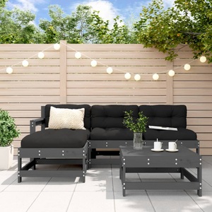 vidaXL, vidaXL 5-tlg. Garten-Lounge-Set Grau Massivholz Kiefer, vidaXL 5-tlg. Garten-Lounge-Set Grau Massivholz Kiefer