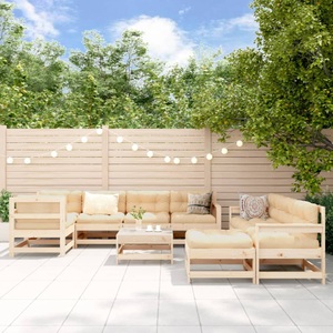 vidaXL, vidaXL 10-tlg. Garten-Lounge-Set Massivholz Kiefer, 