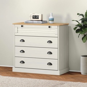 vidaXL, vidaXL Kommode VIGO Weiß 80x40x76 cm Massivholz Kiefer, vidaXL Kommode VIGO Weiß 80x40x76 cm Massivholz Kiefer