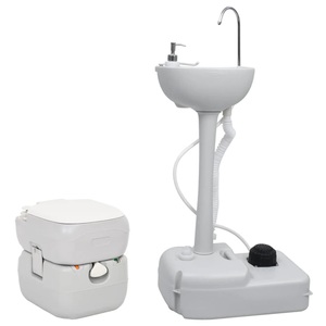 vidaXL, vidaXL Tragbare Campingtoilette mit Waschbecken