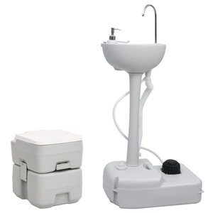 vidaXL, vidaXL Tragbare Campingtoilette mit Waschbecken