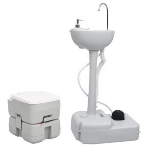 vidaXL, vidaXL Tragbare Campingtoilette mit Waschbecken, vidaXL Tragbare Campingtoilette mit Waschbecken