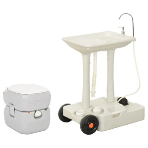 vidaXL, vidaXL Tragbare Campingtoilette mit Waschbecken