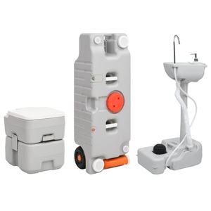 vidaXL, vidaXL Tragbare Campingtoilette mit Waschbecken und Wasserbehälter, vidaXL Tragbare Campingtoilette mit Waschbecken und Wasserbehälter