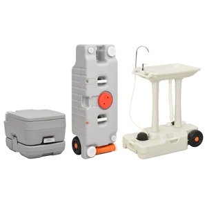 vidaXL, vidaXL Tragbare Campingtoilette mit Waschbecken und Wasserbehälter, vidaXL Tragbare Campingtoilette mit Waschbecken und Wasserbehälter