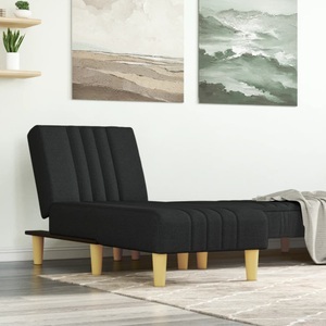 vidaXL, vidaXL Chaiselongue Schwarz Stoff, vidaXL Chaiselongue Schwarz Stoff