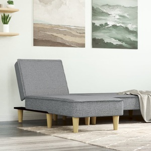 vidaXL, vidaXL Chaiselongue Hellgrau Stoff, vidaXL Chaiselongue Hellgrau Stoff