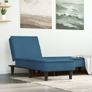vidaXL, vidaXL Chaiselongue Blau Samt, vidaXL Chaiselongue Blau Samt