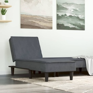 vidaXL, vidaXL Chaiselongue Dunkelgrau Samt, vidaXL Chaiselongue Dunkelgrau Samt