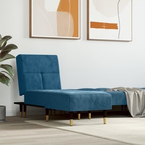 vidaXL, vidaXL Chaiselongue Blau Samt, vidaXL Chaiselongue Blau Samt