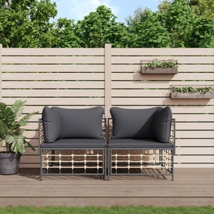 vidaXL, vidaXL Ecksofas mit Kissen 2 Stk. Modular Poly Rattan, vidaXL Ecksofas mit Kissen 2 Stk. Modular Poly Rattan