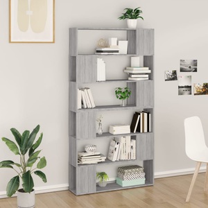 vidaXL, vidaXL Bücherregal/Raumteiler Grau Sonoma 100x24x188 cm, vidaXL Bücherregal/Raumteiler Grau Sonoma 100x24x188 cm