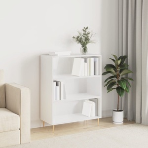 vidaXL, vidaXL Bücherregal Hochglanz-Weiß 69,5x32,5x90 cm Holzwerkstoff
