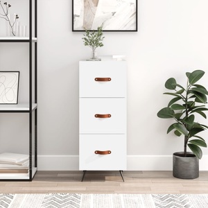 vidaXL, vidaXL Sideboard Weiß 34,5x34x90 cm Holzwerkstoff