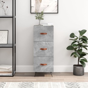 vidaXL, vidaXL Sideboard Betongrau 34,5x34x90 cm Holzwerkstoff