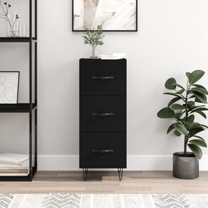 vidaXL, vidaXL Sideboard Schwarz 34,5x34x90 cm Holzwerkstoff