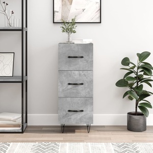 vidaXL, vidaXL Sideboard Betongrau 34,5x34x90 cm Holzwerkstoff
