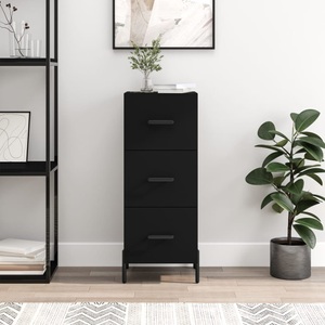 vidaXL, vidaXL Sideboard Schwarz 34,5x34x90 cm Holzwerkstoff