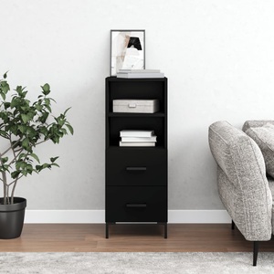vidaXL, vidaXL Sideboard Schwarz 34,5x34x90 cm Holzwerkstoff