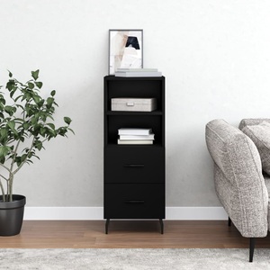 vidaXL, vidaXL Sideboard Schwarz 34,5x34x90 cm Holzwerkstoff