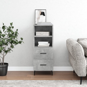 vidaXL, vidaXL Sideboard Betongrau 34,5x34x90 cm Holzwerkstoff