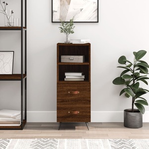 vidaXL, vidaXL Sideboard Braun Eichen-Optik 34,5x34x90 cm Holzwerkstoff