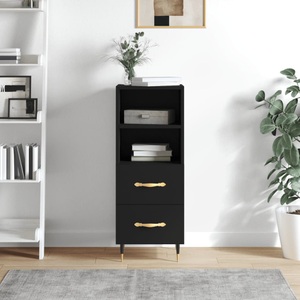 vidaXL, vidaXL Sideboard Schwarz 34,5x34x90 cm Holzwerkstoff