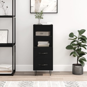 vidaXL, vidaXL Sideboard Schwarz 34,5x34x90 cm Holzwerkstoff