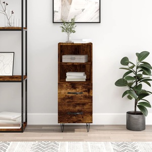 vidaXL, vidaXL Sideboard Räuchereiche 34,5x34x90 cm Holzwerkstoff