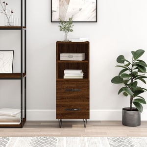 vidaXL, vidaXL Sideboard Braun Eichen-Optik 34,5x34x90 cm Holzwerkstoff