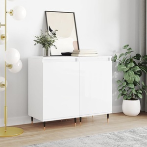 vidaXL, vidaXL Sideboards 2 Stk. Hochglanz-Weiß 40x35x70 cm Holzwerkstoff