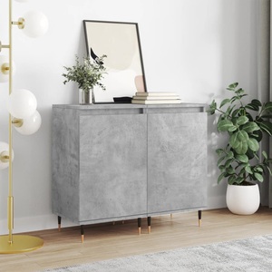 vidaXL, vidaXL Sideboards 2 Stk. Betongrau 40x35x70 cm Holzwerkstoff