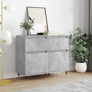 vidaXL, vidaXL Sideboards 2 Stk. Betongrau 40x35x70 cm Holzwerkstoff
