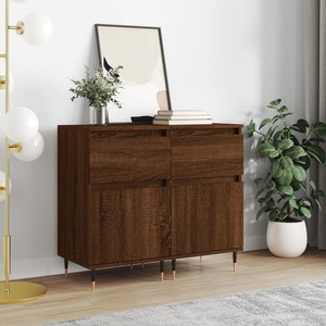 vidaXL, vidaXL Sideboards 2 Stk. Braun Eichen-Optik 40x35x70 cm Holzwerkstoff