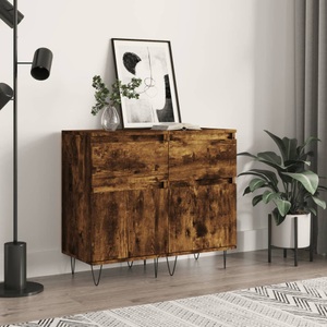 vidaXL, vidaXL Sideboards 2 Stk. Räuchereiche 40x35x70 cm Holzwerkstoff