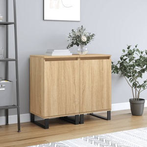 vidaXL, vidaXL Sideboards 2 Stk. Sonoma-Eiche 40x35x70 cm Holzwerkstoff