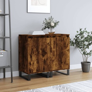 vidaXL, vidaXL Sideboards 2 Stk. Räuchereiche 40x35x70 cm Holzwerkstoff