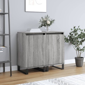 vidaXL, vidaXL Sideboards 2 Stk. Grau Sonoma 40x35x70 cm Holzwerkstoff