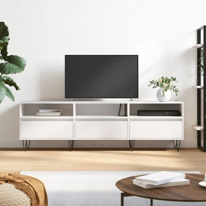 vidaXL, vidaXL TV-Schrank Weiß 150x30x44,5 cm Holzwerkstoff, vidaXL TV-Schrank Weiß 150x30x44,5 cm Holzwerkstoff