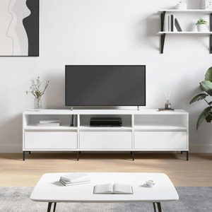 vidaXL, vidaXL TV-Schrank Weiß 150x30x44,5 cm Holzwerkstoff, vidaXL TV-Schrank Weiß 150x30x44,5 cm Holzwerkstoff