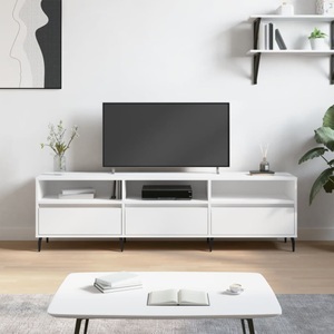 vidaXL, vidaXL TV-Schrank Weiß 150x30x44,5 cm Holzwerkstoff, vidaXL TV-Schrank Weiß 150x30x44,5 cm Holzwerkstoff