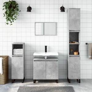 vidaXL, vidaXL Badschrank Betongrau 58 x 33 x 60 cm Holzwerkstoff, vidaXL Badschrank Betongrau 58 x 33 x 60 cm Holzwerkstoff