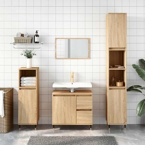 vidaXL, vidaXL Badschrank Sonoma-Eiche 65x33x60 cm Holzwerkstoff, 