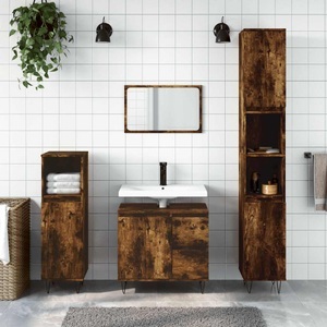 vidaXL, vidaXL Badschrank Räuchereiche 65x33x60 cm Holzwerkstoff, vidaXL Badschrank Räuchereiche 65x33x60 cm Holzwerkstoff
